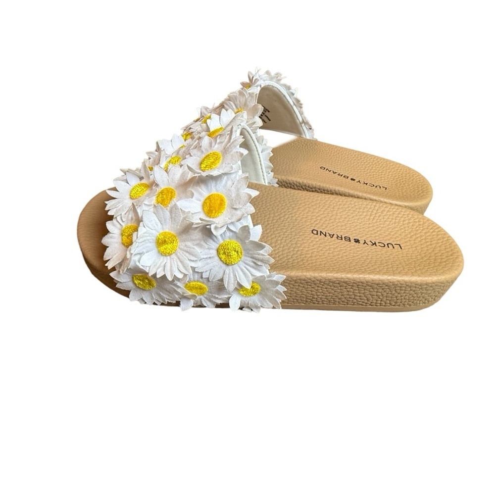 Lucky Brand Daisy Floral Slide Sandals Size 7 - Used Excellent Condition - Picture 4 of 5